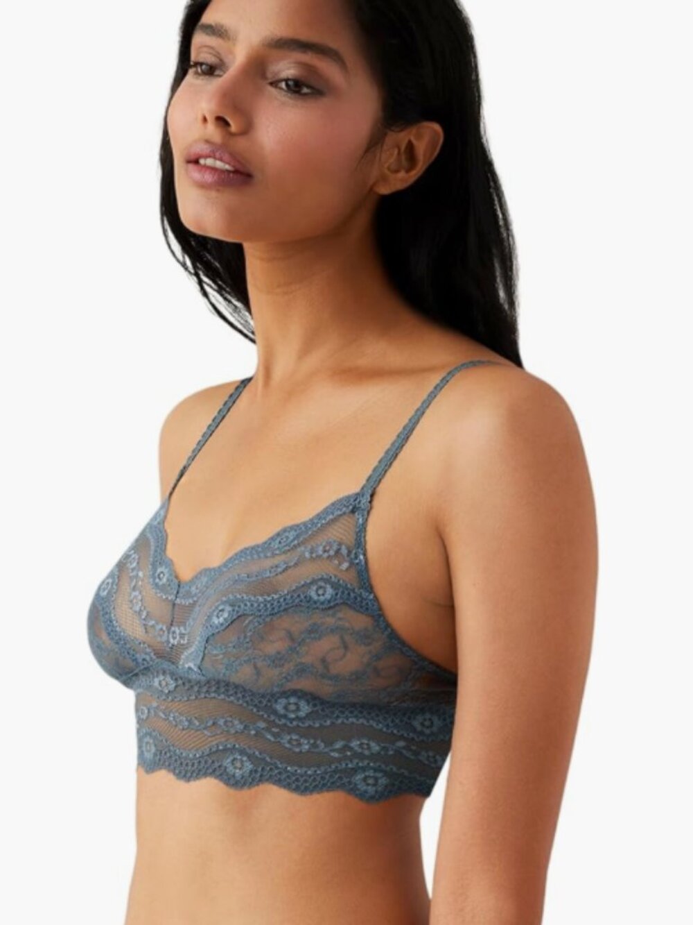 b.tempt'd by Wacoal Women's Lace Kiss Bralette Gray Size M 7386 - Picture 2 of 3